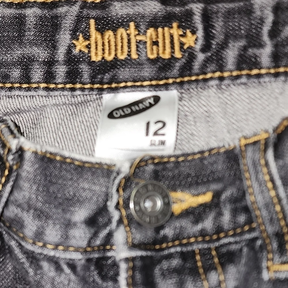 Boys 12 slim Old Navy Faded Black Bootcut Jeans
